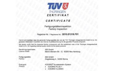 Certifikát kvality TÜV pro ICEGRID®